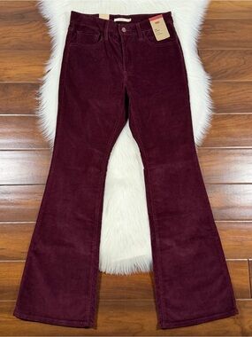 Levi's Women's Size 30 X 32 Merlot Red Corduroy 726 Flare Pant Jeans